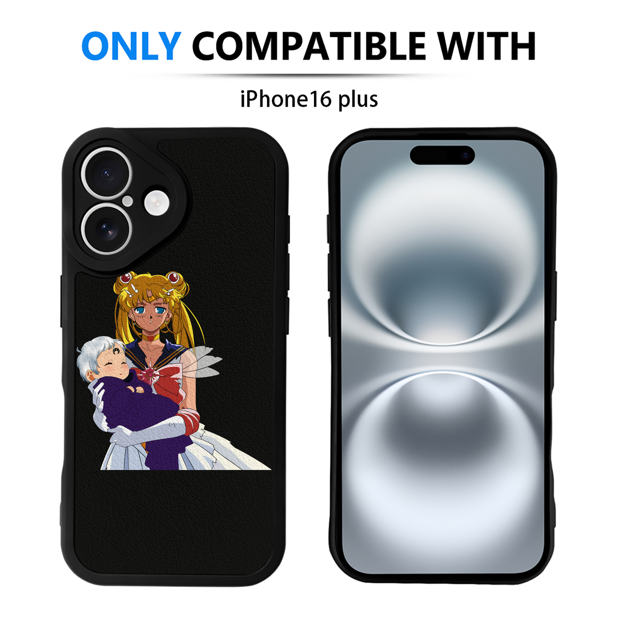 （画像用） 美少女戦士セーラームーン 月野 うさぎ つきの うさぎ Sailor Moon Tsukino Usagi 【iPhone 16シリーズ対応】シリコンスマホケース（レザー調） 材質：シリコン